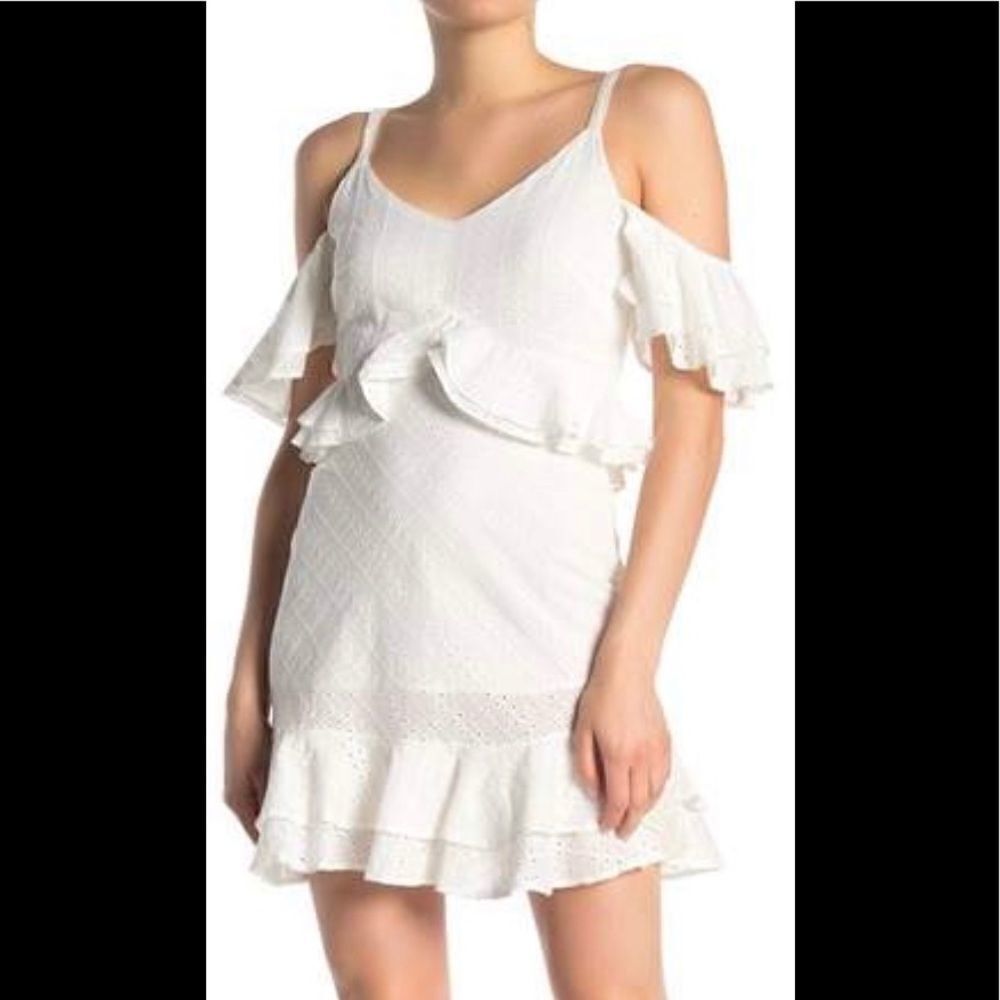 ALLISON NEW YORK White Cold Shoulder Summer Dress